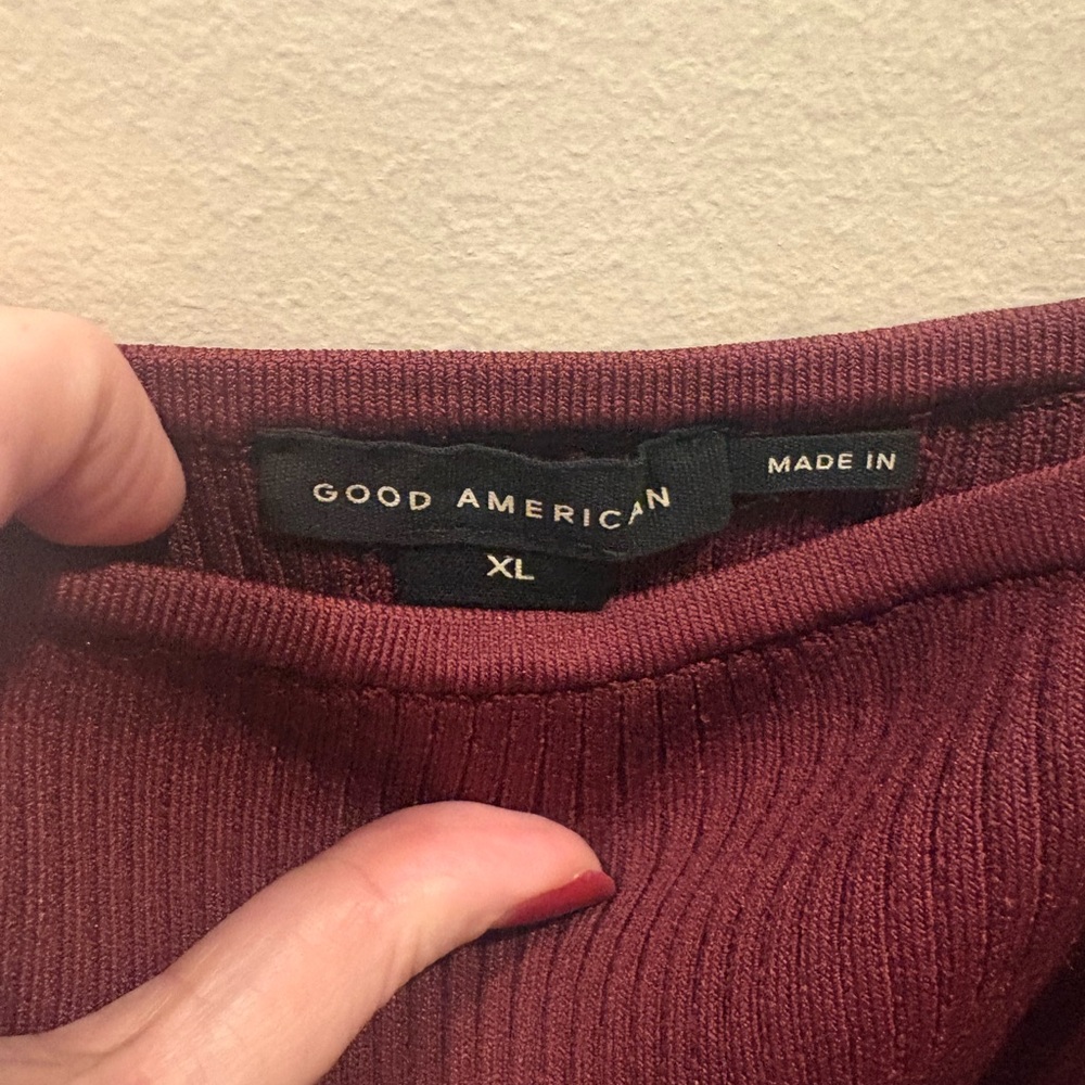 Good American Long Sleeve Burgundy Dress - Picture 5 of 8